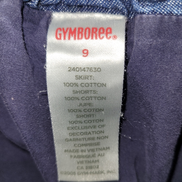 🎀 Vintage Gymboree Pretty in Plum Denim Ricrac Trim Skort W/ Velour Trim - Picture 5 of 5